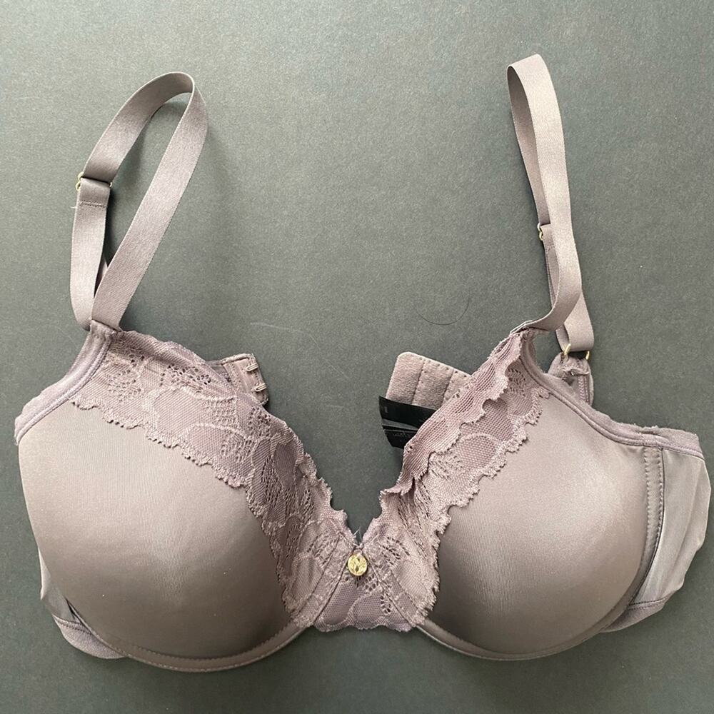 Natori 7313219 Refined Contour Underwire Lace Trim Bra GUNMETAL GREY size 36C
